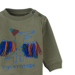 Свитшот Gingersnaps "Baby Fincher Flyceratops", птицезавр хаки